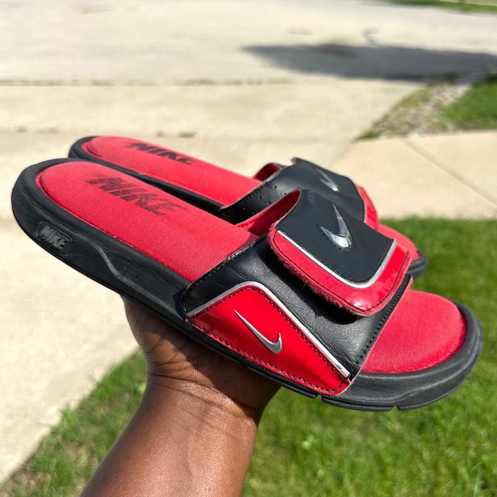 Nike Comfort Slide 2 Men's Sandals Size 9 Red Black
